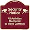 Signmission Designer Series-Security Notice All Activities Monitored By Video Cameras, 18" H, BU-1818-9754 A-DES-BU-1818-9754 - alternate 1
